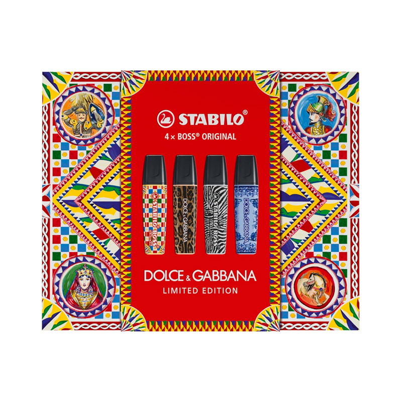 STABILO BOSS ORIGINAL x DOLCE&GABBANA Cofanetto Premium con 4 Evidenziatori – Edizione Limitata