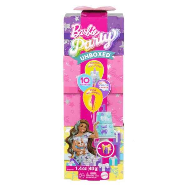 MATTEL Barbie Party Unboxed | Compleanno del Cucciolo con 10 Sorprese | Effetto Cambia Colore