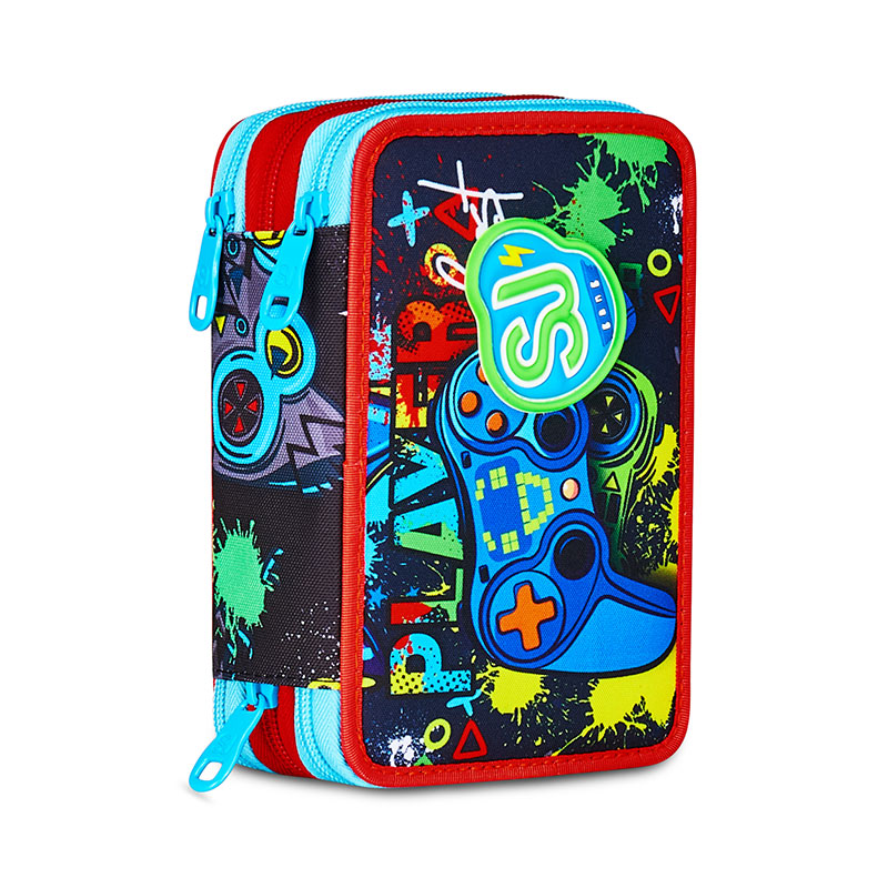 SEVEN SJ Ever Astuccio 3 Zip Game Led Boy