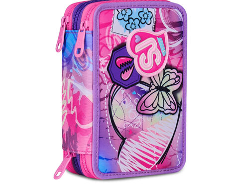 SEVEN SJ Ever Astuccio 3 Zip Tinypatch Butterfly Girl