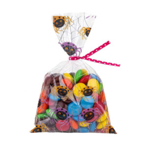 2-Confezione-20-Sacchetti-Porta-Caramelle-Halloween-con-disegni-Ragno-28x13-cm