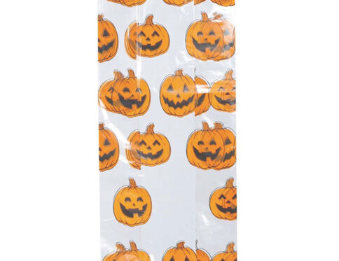 Confezione 20 Sacchetti Porta Caramelle Halloween con Zucche 28×13 cm