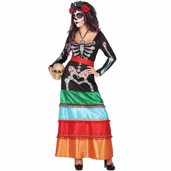 Costume Halloween Donna Scheletro Messicano