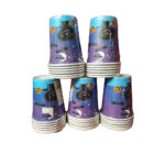 Set Bicchieri di Halloween decorati con Gatti e Zucche x30 pezzi