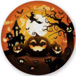 Set da 6 Piatti Decorati per Halloween con Zucche, Streghe e Pipistrelli (Copia)