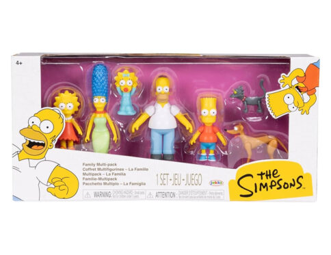 JAKKS The Simpsons set famiglia | Homer, Marge, Bart, Lisa, Maggie, Piccolo aiutante di Babbo Natale e Palla di neve
