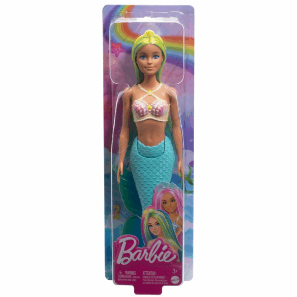 MATTEL Barbie Sirena con Capelli Colorati Blu e Gialli
