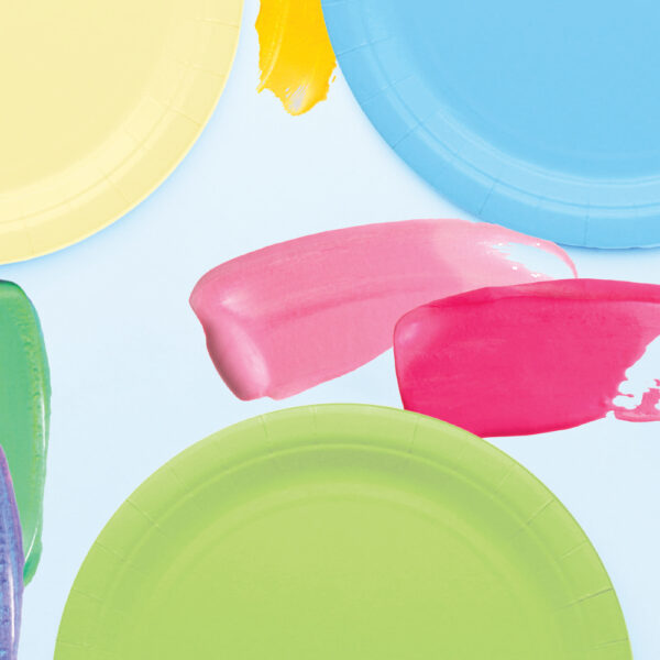 Piatti Color Party 42 Colorazioni Pastello 18cm x15 Pz