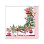 Tovaglioli Natalizi Cherry Christmas Rosa Cipria 33x33cm 16pz