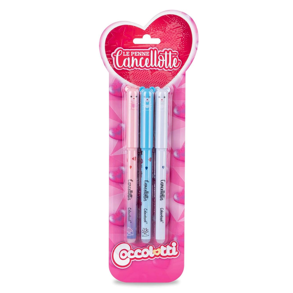 CANCELLOTTI Set 3 Penne Cancellabili Colourbook: Scrivi e Riscrivi con i Coccolotti