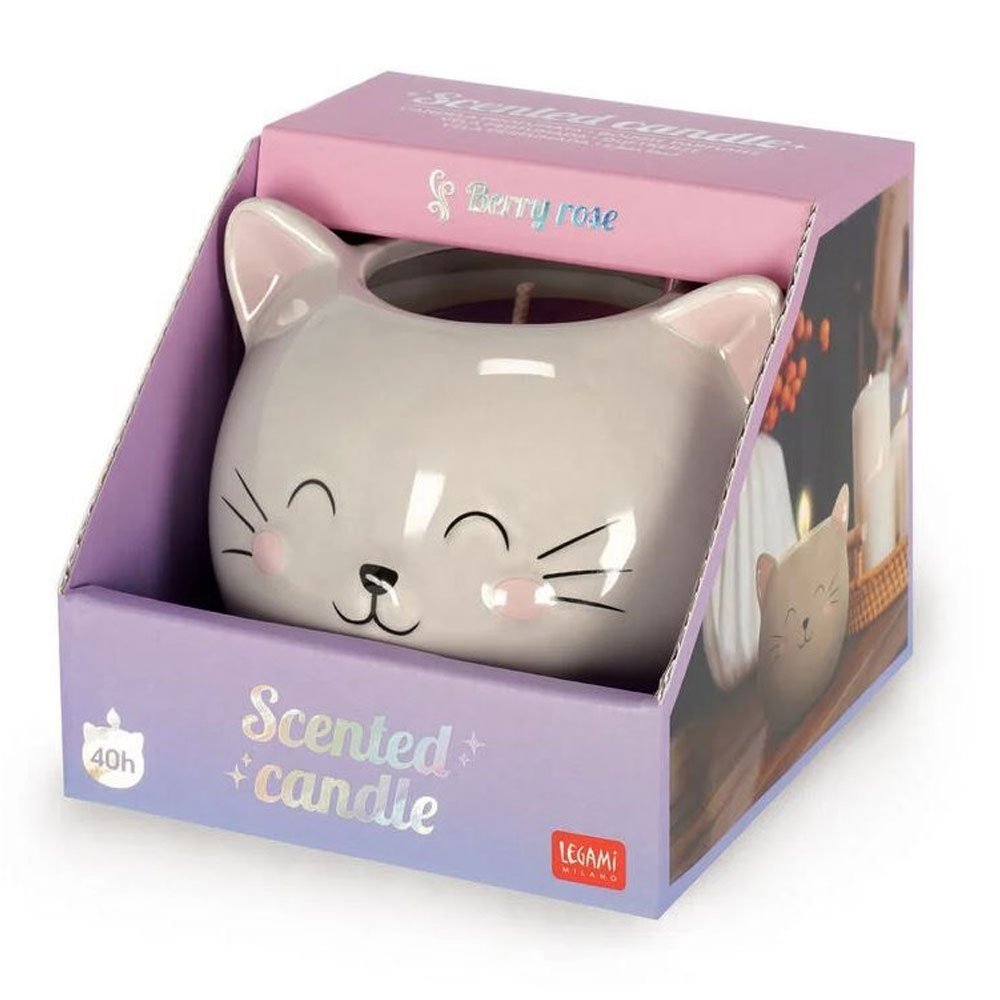 LEGAMI Candela Profumata in Caramica Dipinta a Mano | Kitty
