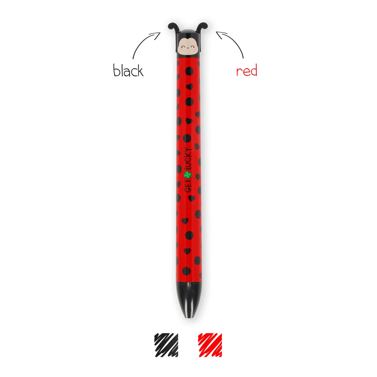 LEGAMI Penna a Sfera Due Colori Click&Clack – Coccinella Ladybug “Get Lucky”