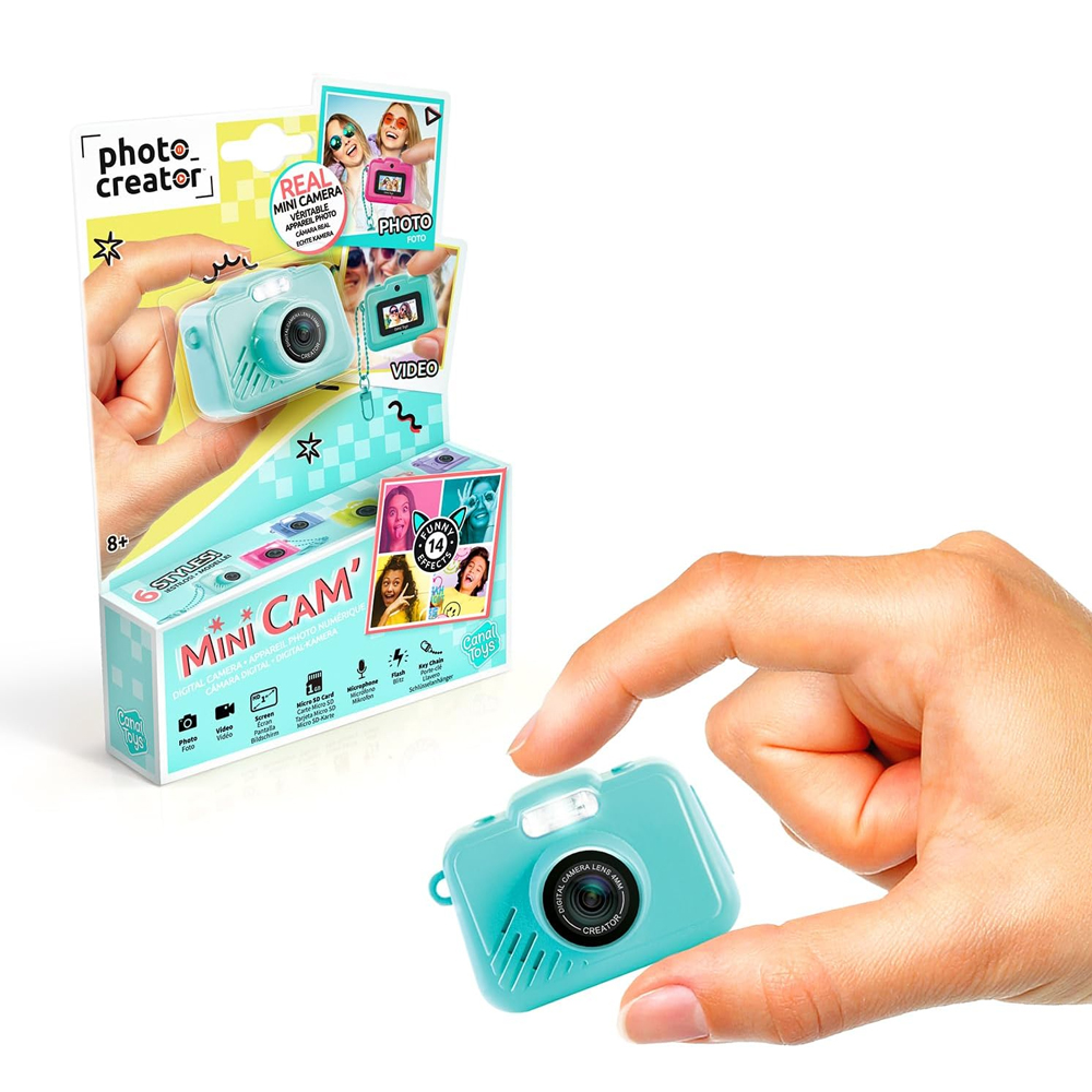 PHOTO CREATOR Mini Fotocamera Digitale Azzura Original 1GB SD Card Ricaricabile 6 Colori Disponibili