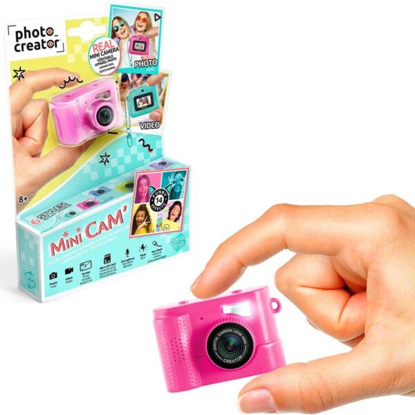 PHOTO CREATOR Mini Fotocamera Digitale Fucsia Compact 1GB SD Card Ricaricabile 6 Colori Disponibili