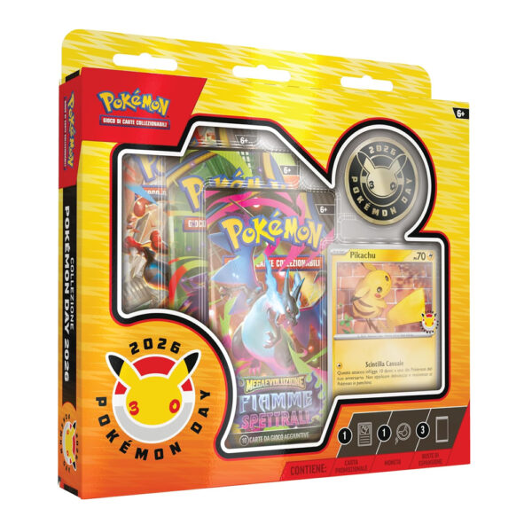 Pokémon Day 2026 GCC Carta Promo Pikachu + Moneta + 3 Buste di Espansione | Italiano