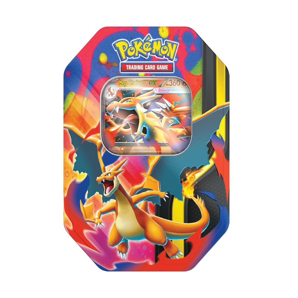 Pokémon GCC: Scatola da Collezione Mega Charizard Y-ex – Tin con 4 Buste | Italiano
