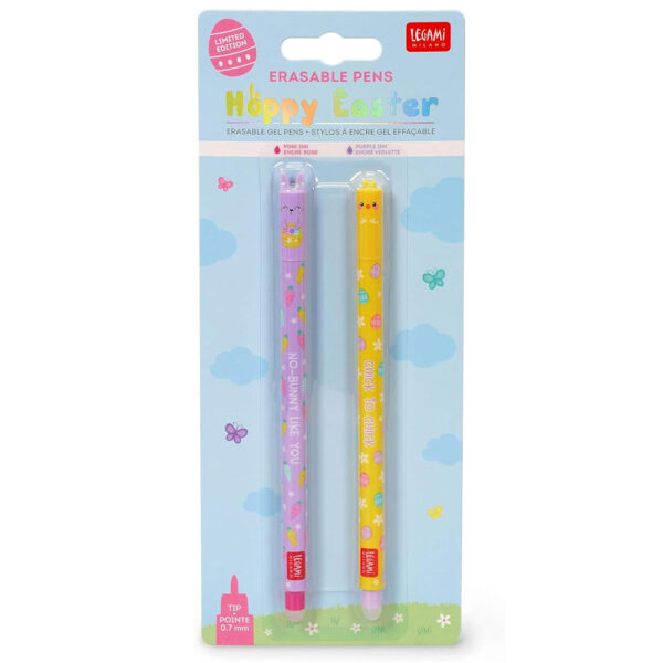 LEGAMI Set di 2 Penne Gel Cancellabili – Hoppy Easter – Edizione Speciale Pasqua
