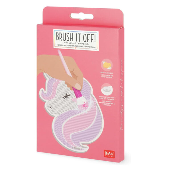 LEGAMI Tappetino Pulisci Pennelli da Trucco – Brush it Off! – tema Unicorn
