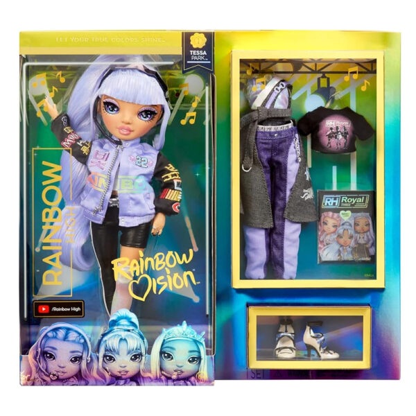 MGA Rainbow High Rainbow Vision: Tessa Park – Bambola K-Pop Royal Three con 2 Outfit e Accessori