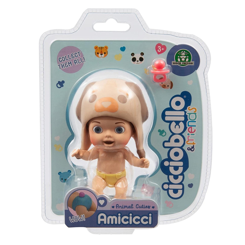 GIOCHI-PREZIOSI-Cicciobello-Amicicci-Animal-Cuties-Bear-Boy-Marrone