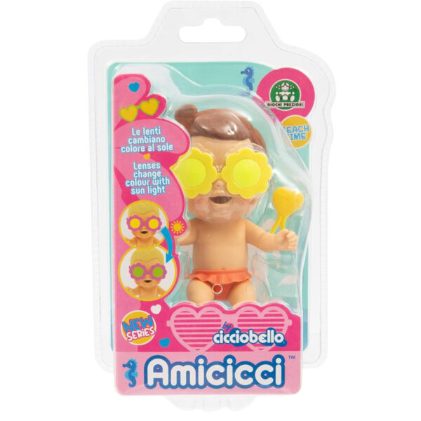 GIOCHI PREZIOSI Cicciobello Amicicci Beach Grace Occhiali con Lenti che Cambiano Colore