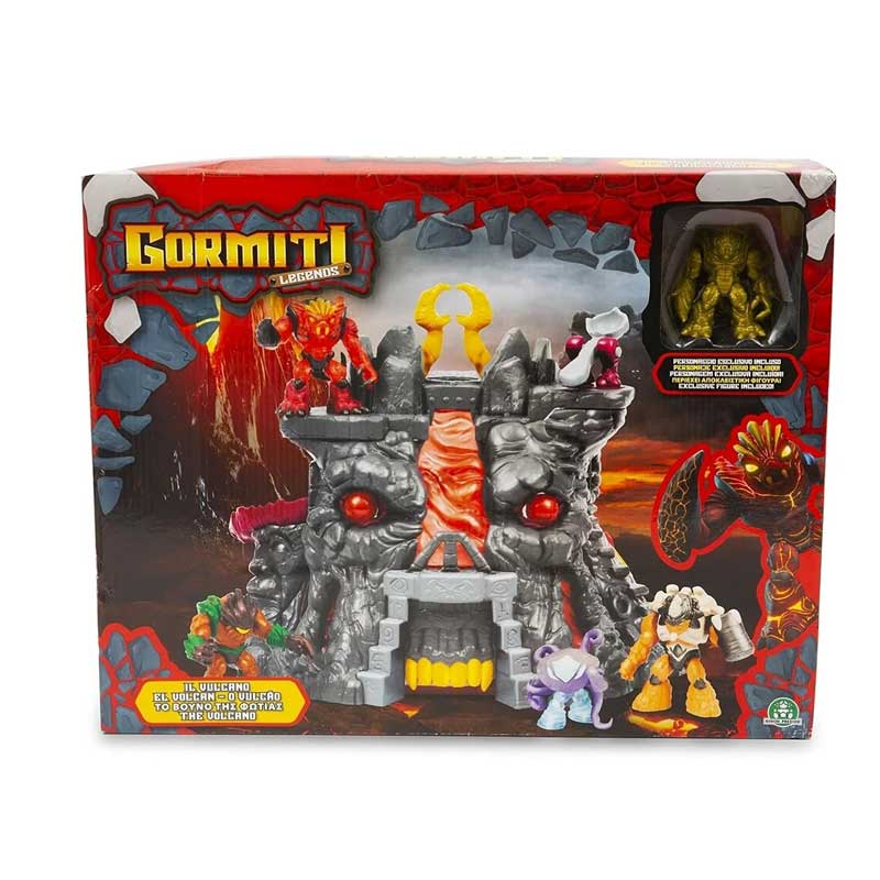 GIOCHI PREZIOSI Gormiti Isola di Legends Vulcano Playset con Personaggio Incluso Magmion Oro