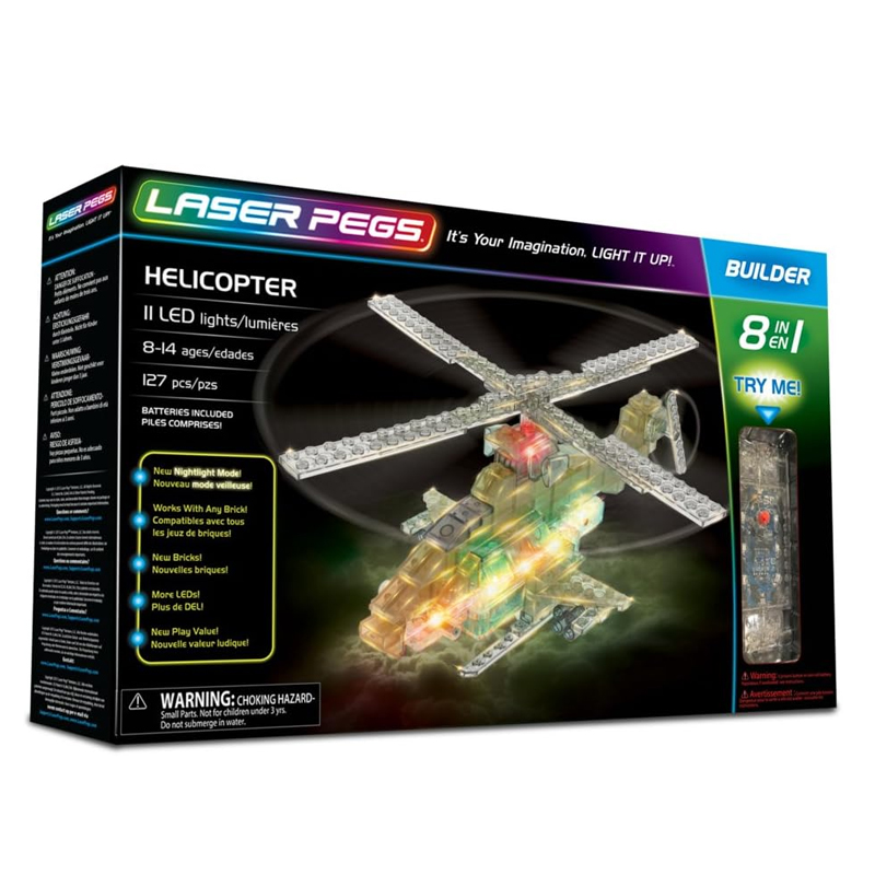 LASER PEGS Set Costruzioni Luminose 8-1 Elicottero