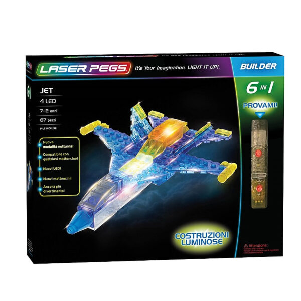 LASER PEGS Set Costruzioni Luminose 6-1 Jet