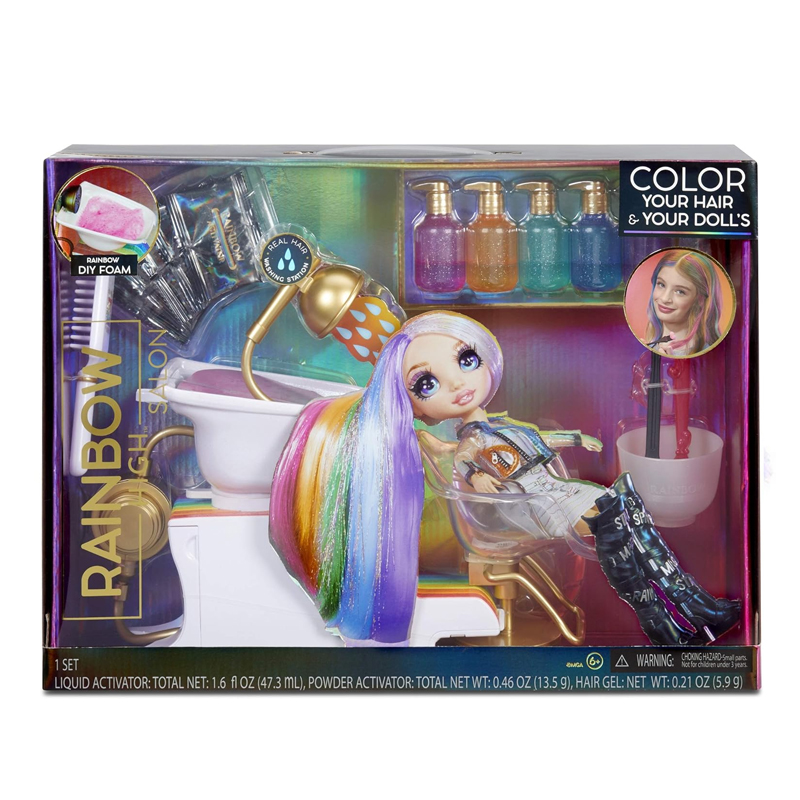 MGA Rainbow High Playset Salone Parrucchiere Capelli Arcobaleno