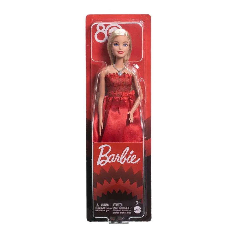 MATTEL Barbie Classic Abito Rosso 80° Anniversario