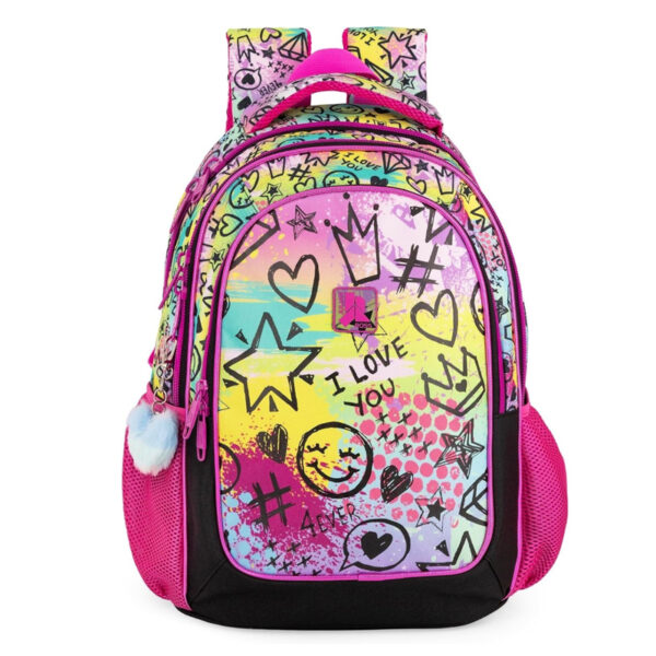 SEVEN Zaino Scuola Julian Ross Graffiti & Love Multicolore