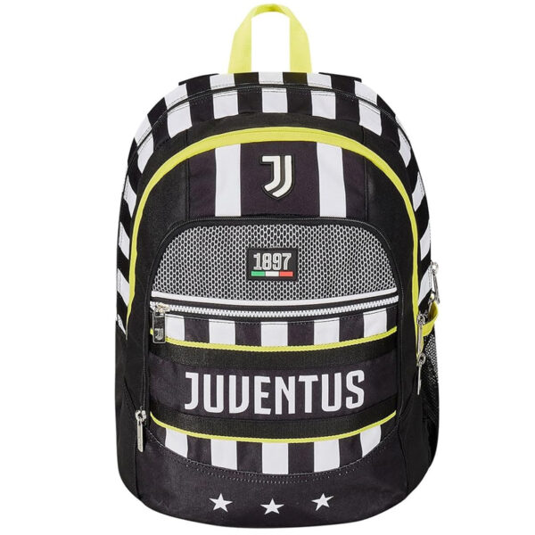 SEVEN Zaino Scuola Juventus A Strisce Bianconero e Fluo