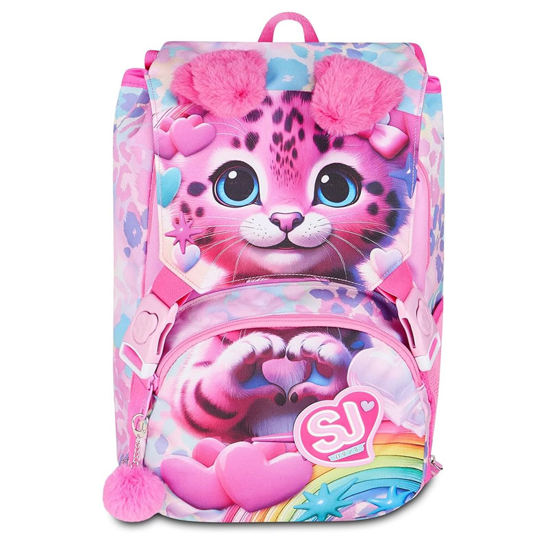 SJ GANG Zaino Scuola Gattino con Dettagli 3D