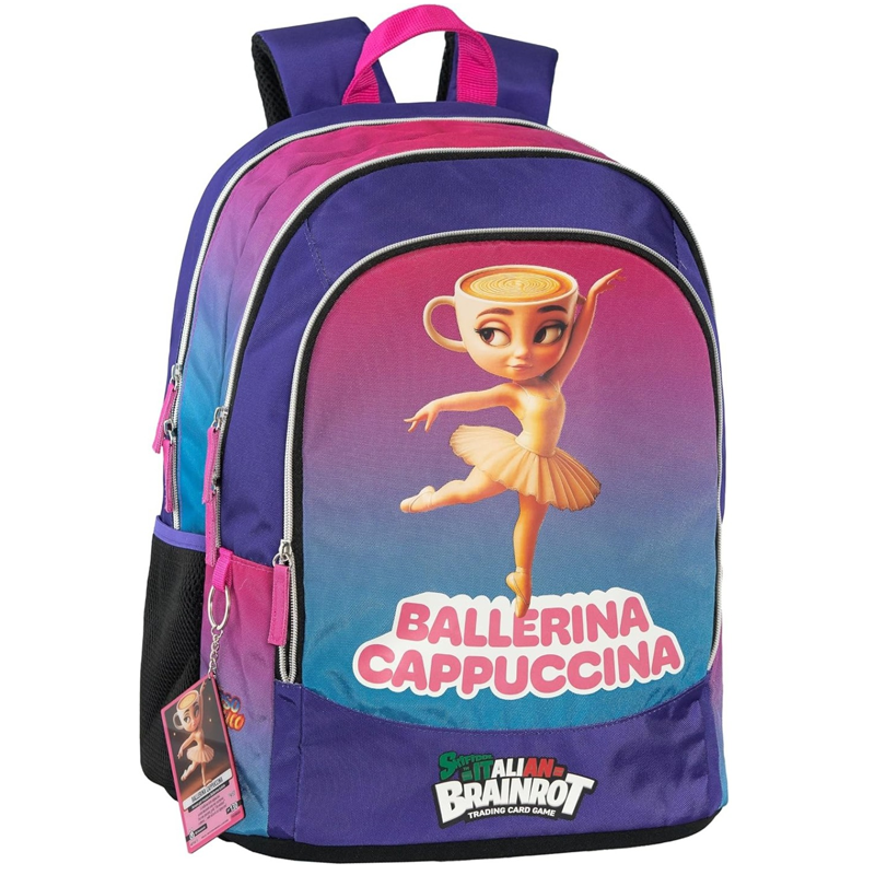 SEVEN-Zaino-Scuola-Elementare-Brainrot-Ufficiale-Ballerina-Cappuccina
