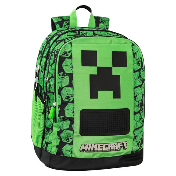 SEVEN Zaino Scuola Elementare Minecraft – Pixel Creeper Verde e Nero