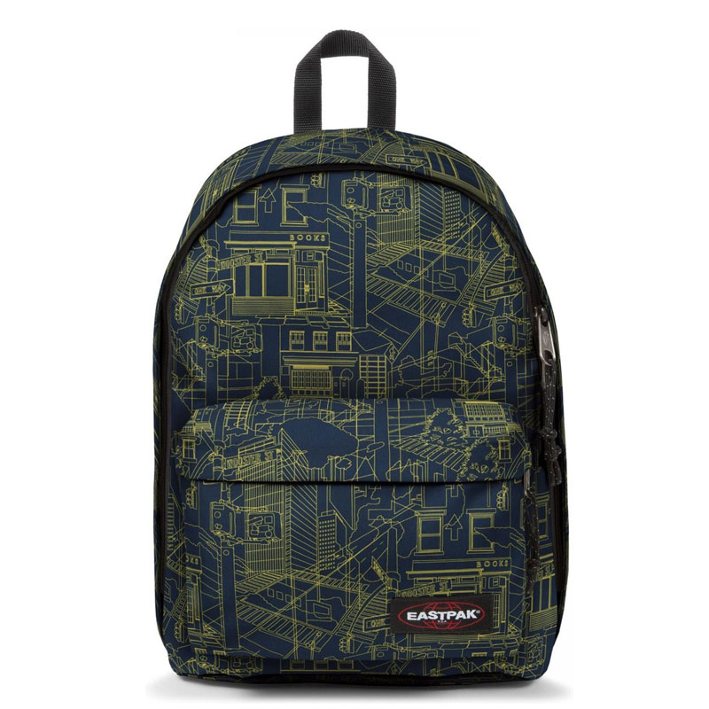 EASTPAK-Zaino-Scuola-Fantasia-Grafica-Urbana-Blu-e-Verde-Lime