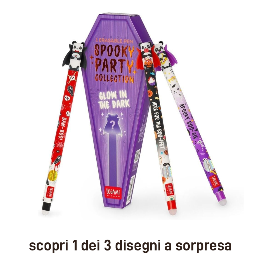 LEGAMI Penna Cancellabile Spooky Party Collection Blind Box Brilla al Buio Speciale Halloween | Scopri 1 tra 3 Disegni Disponibili