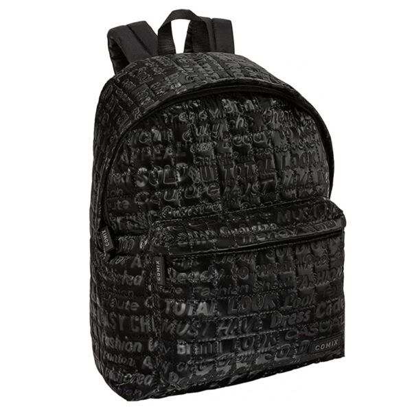 PANINI Comix Zaino Scuola e Tempo Libero Special Trapuntato Nero con Scritte All-Over 67410