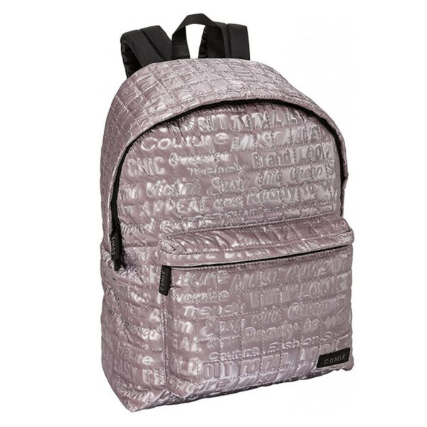 PANINI Comix Zaino Scuola e Tempo Libero Special Trapuntato Rosa Chiaro con Scritte All-Over 67411