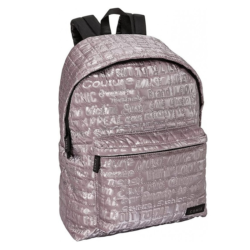 PANINI-Comix-Zaino-Scuola-e-Tempo-Libero-Trapuntato-Rosa-Chiaro-con-Scritte-All-Over-67411